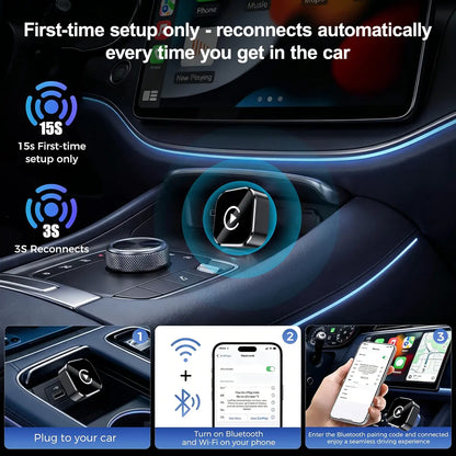 2026 New Wireless CarPlay Adapter - iPhone & Android Compatible with Quick connection