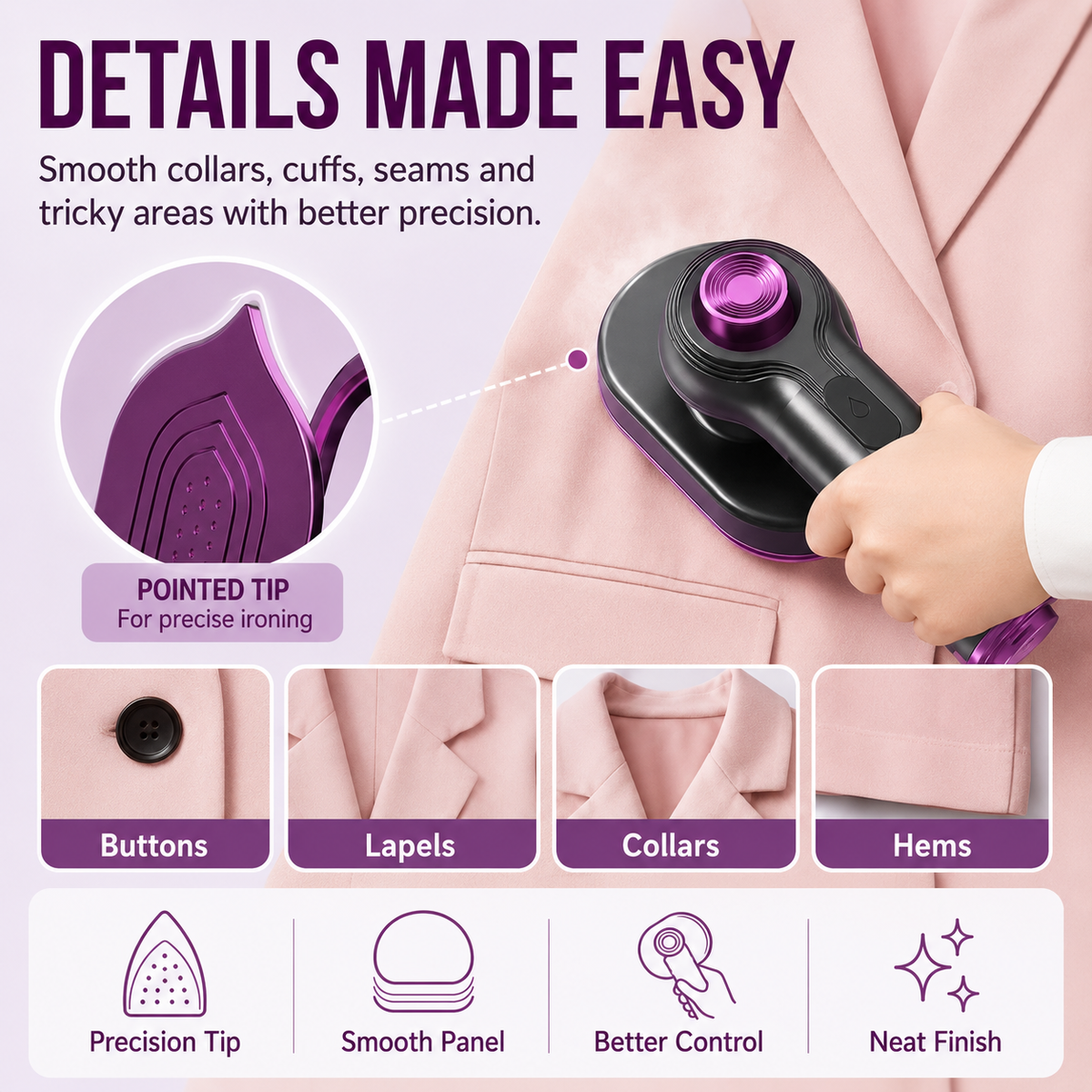 👔2-in-1 Portable Garment Steamer-Refresh Clothes in Minutes
