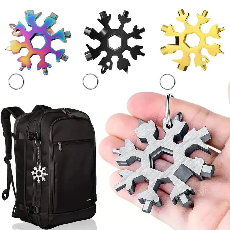 18-in-1 Stainless Steel Snowflake Pocket Multitool