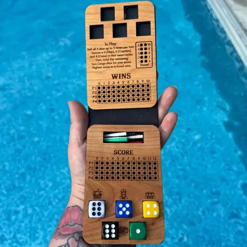 ⚓ Ship, Captain, Crew – A Classic Wooden Dice Game For Family & Travel Fun