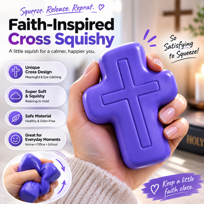✝️ Faith-Inspired Cross Squishy – Soft, Odor-Free & Satisfying Squeeze Toy