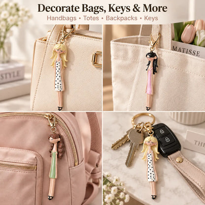 Fashion Girl Doll Bag Charm – Cute Clip-On Purse Accessory ✨