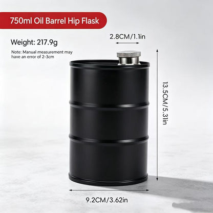 🛢️ Oil Drum Barrel Cup — Stainless Steel Industrial-Style Drinkware