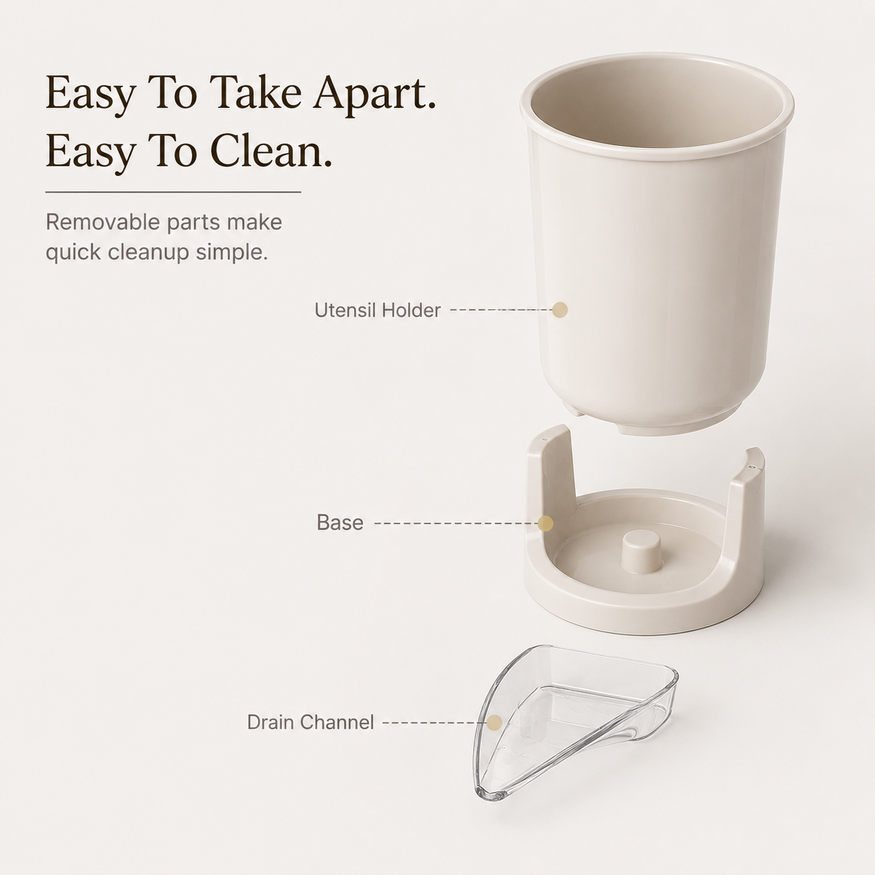 💧Self-Draining Utensil Holder | Compact Sink-Side Storage with Drainage