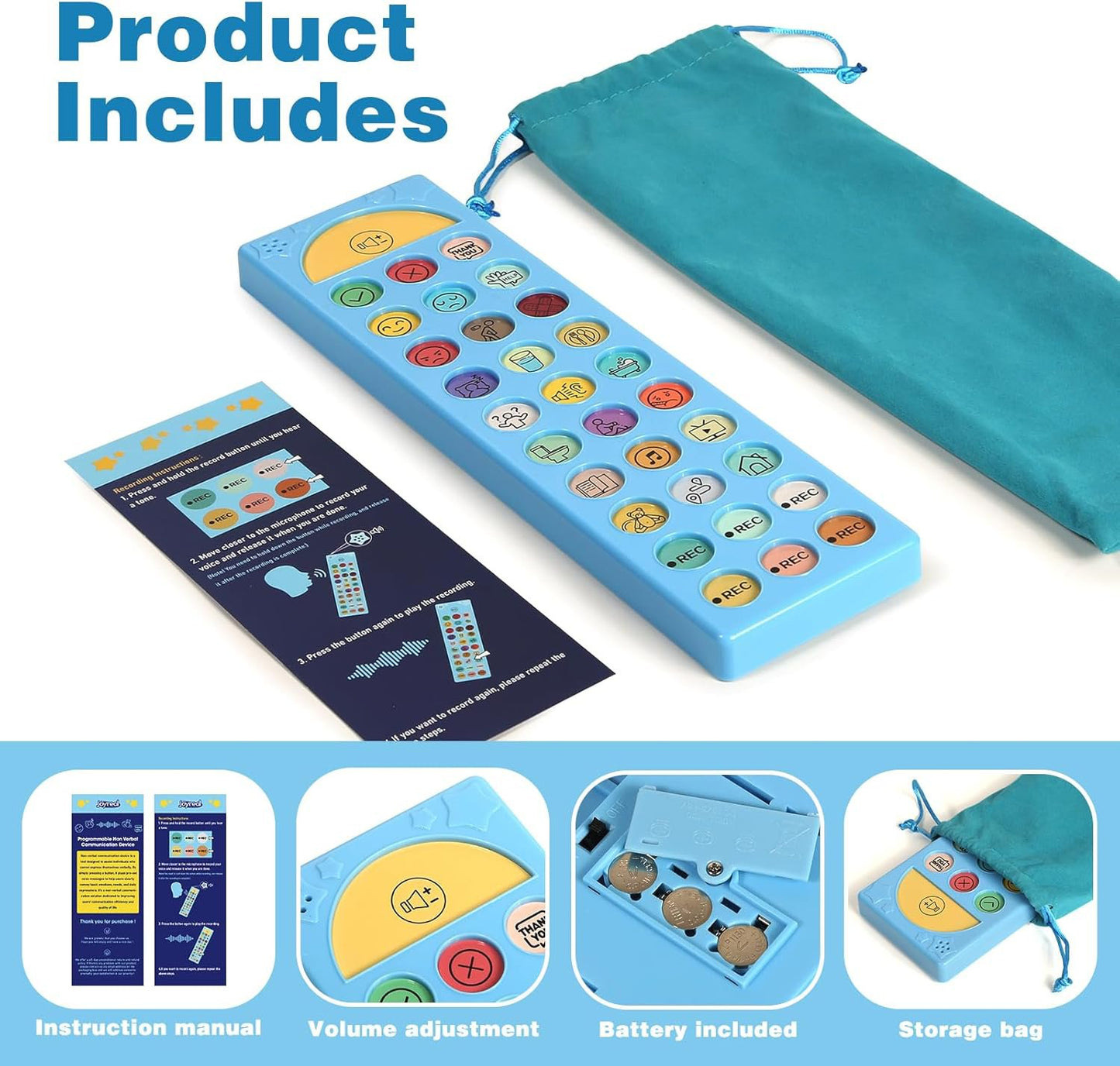 AAC Device for Autism, Non Verbal Communication Tools for Speech Therapy & Stroke Rehab