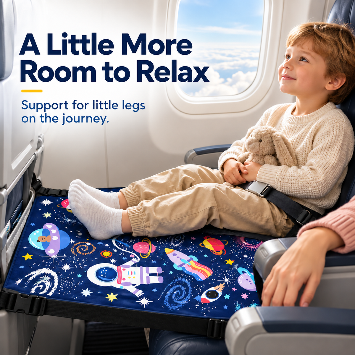 ✈️ Kids’ Airplane Seat Extender – Foldable Travel Leg Rest, No Inflation Needed 🚀