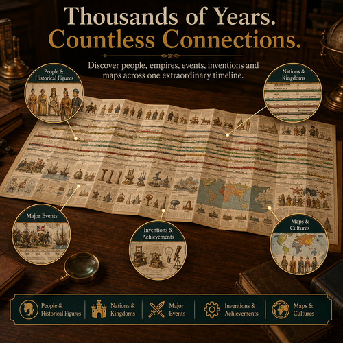 📜 6,000 Years of Biblical & World History — One Fold-Out Timeline