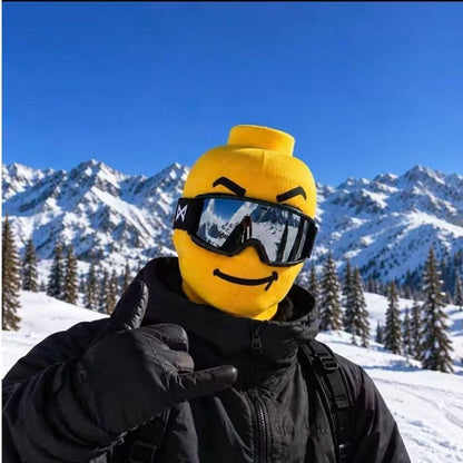 🤣Funny Yellow Block Head Ski Mask – The Face Nobody Forgets