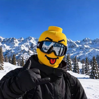 🤣Funny Yellow Block Head Ski Mask – The Face Nobody Forgets