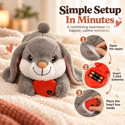 🐰 Heartbeat Bunny Comfort Toy for Dogs & Cats – Soft Plush Snuggle Companion with Removable Heartbeat Module