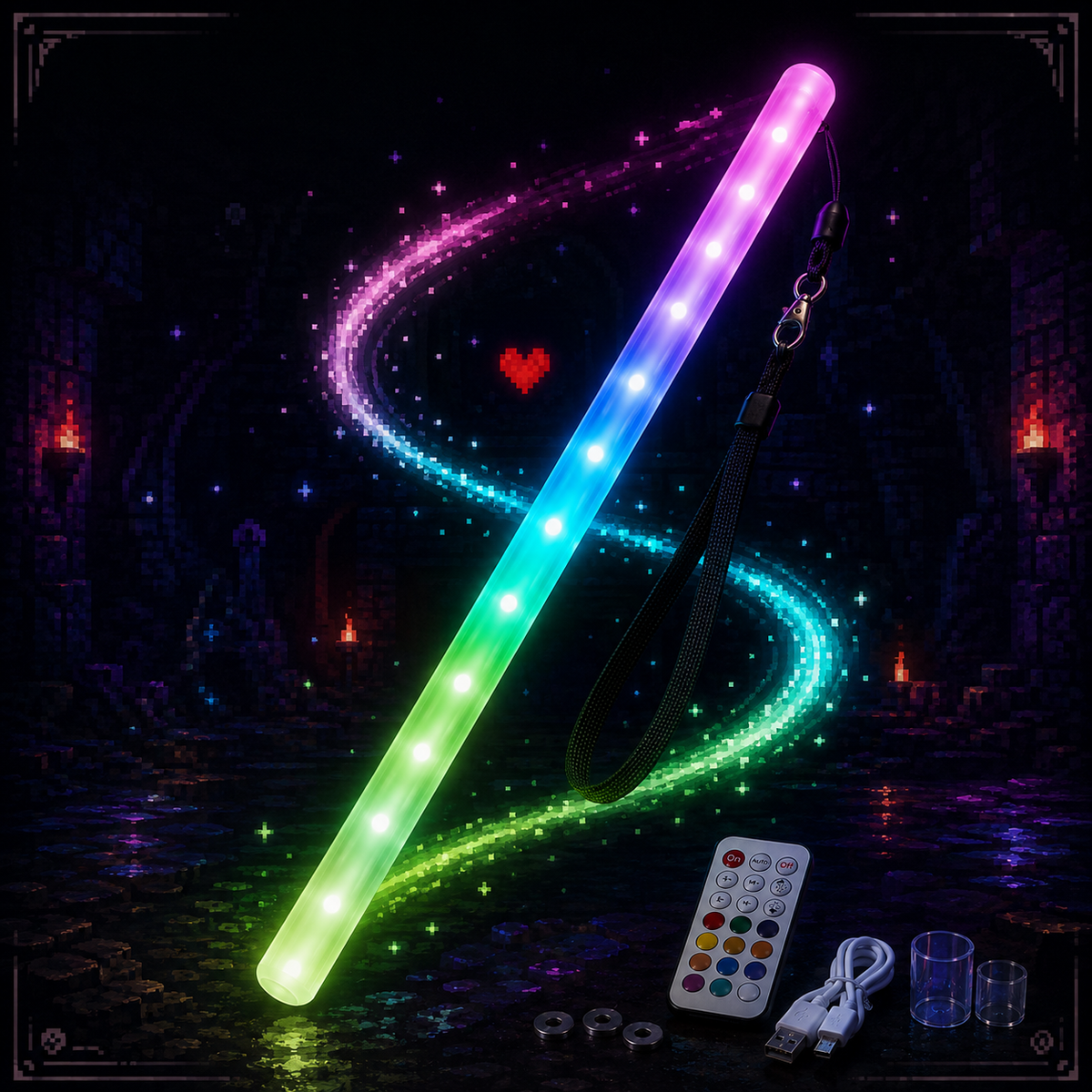 🪄2026 The Coolest Halloween Prop: LED Levitating Wand