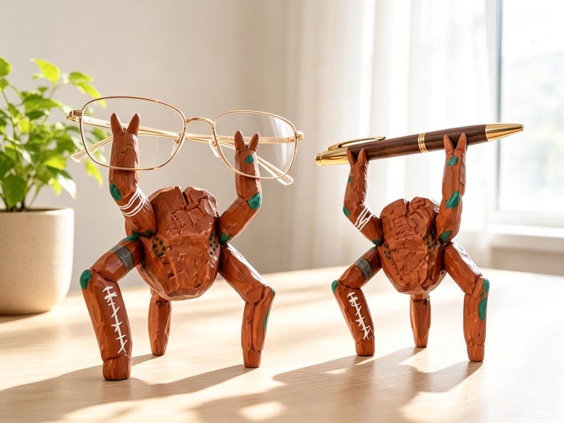 Stone Figurine-Style Ornaments, 3D-Printed Glasses/Pencil Holders