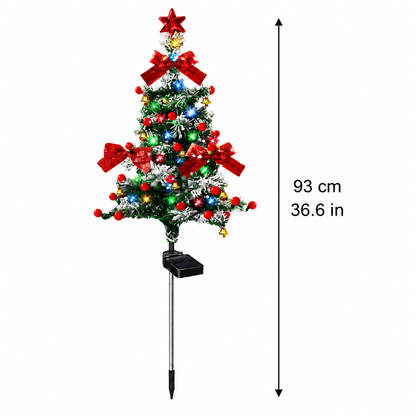 🎄 4-Pack Solar Christmas Tree Lights – Outdoor Pathway Holiday Decor