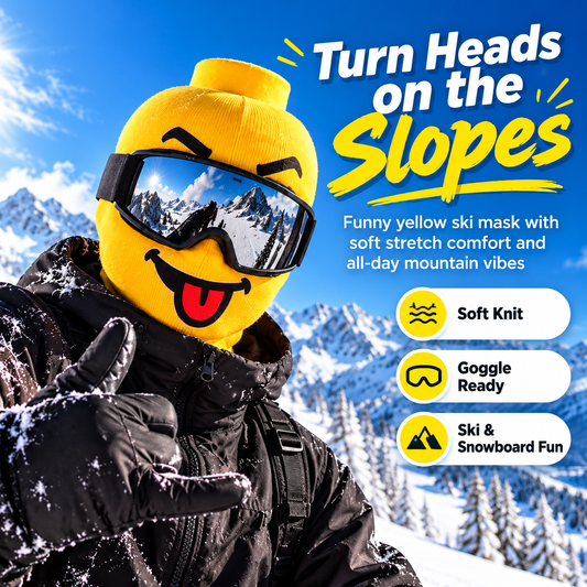 🤣Funny Yellow Block Head Ski Mask – The Face Nobody Forgets