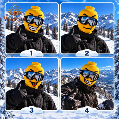 🤣Funny Yellow Block Head Ski Mask – The Face Nobody Forgets