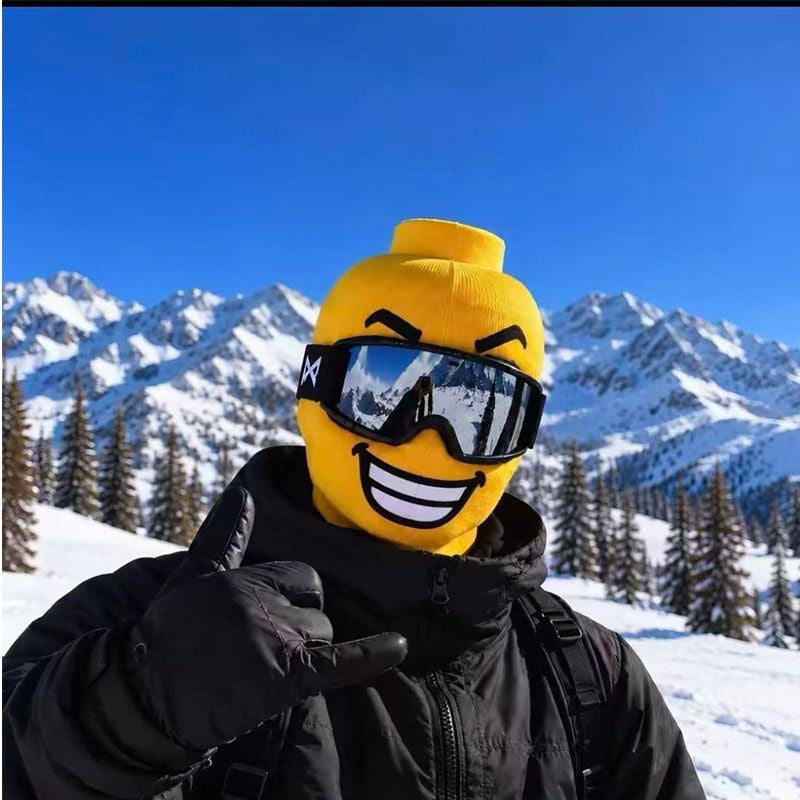 🤣Funny Yellow Block Head Ski Mask – The Face Nobody Forgets