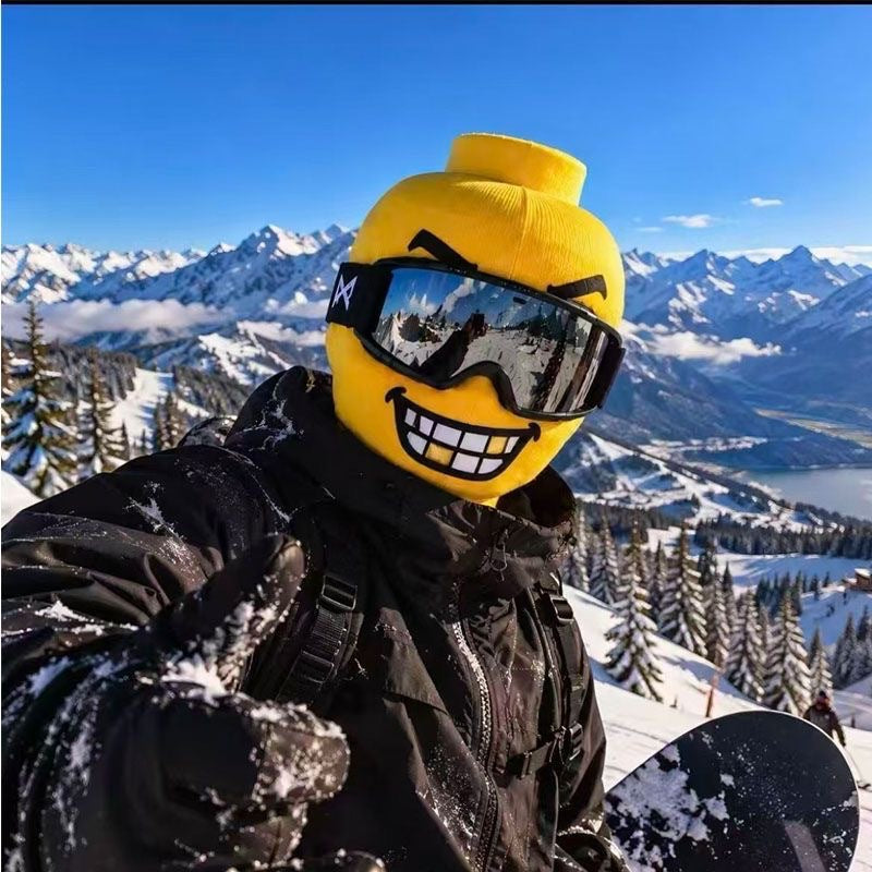 🤣Funny Yellow Block Head Ski Mask – The Face Nobody Forgets