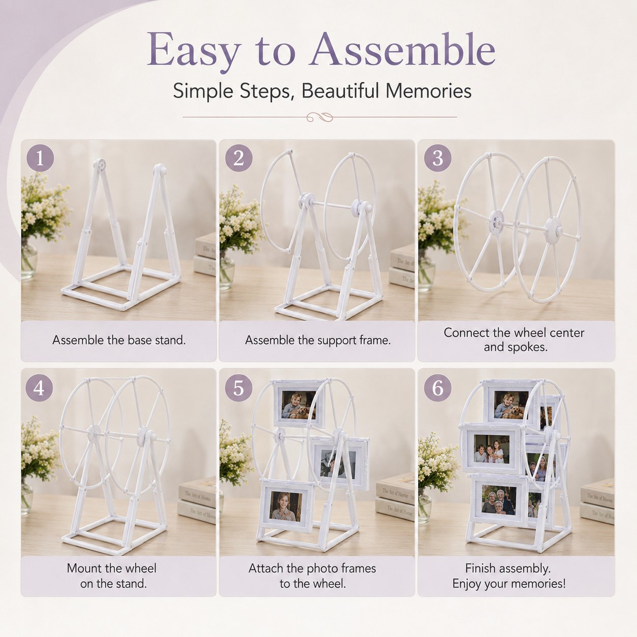 🎖️Rotating Ferris Wheel Photo Frame Vintage Home Family Display