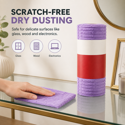Multipurpose Reusable Tear-Off Microfiber Cleaning Cloth Roll