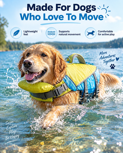 Dog Life Vest – Adjustable Flotation Support for Swimming &amp; Boating