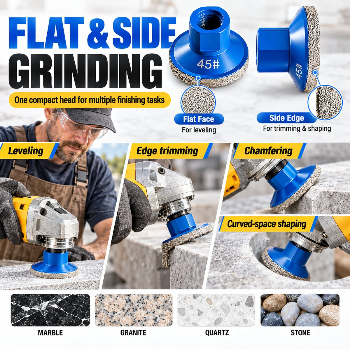 ⚡ Pro Diamond Grinding Disc Set | Countertop & Edge Restoration