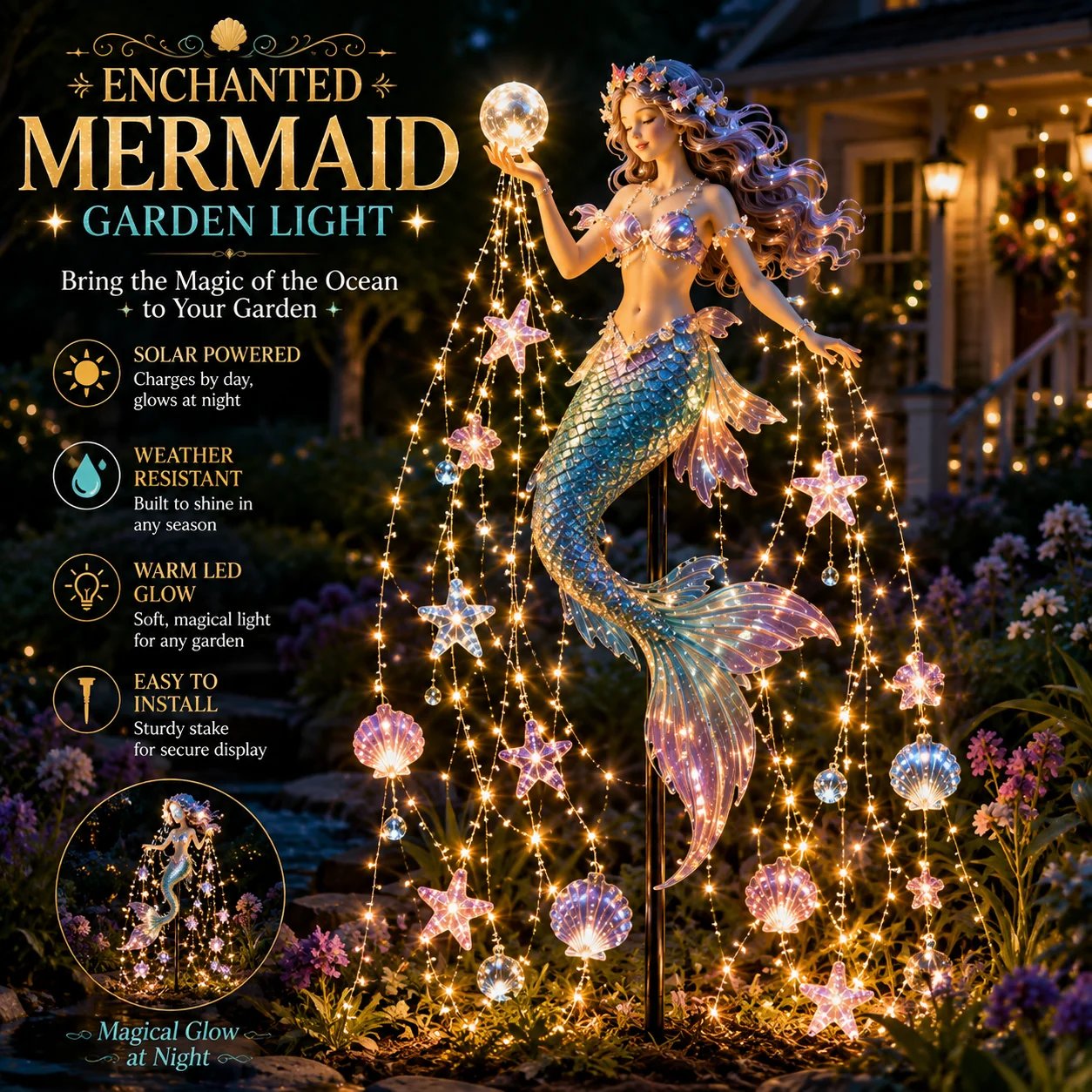 ✨ Enchanted Flower Fairy Solar Garden Light – Magical Glowing Outdoor Christmas Yard Decor 🧚🌸