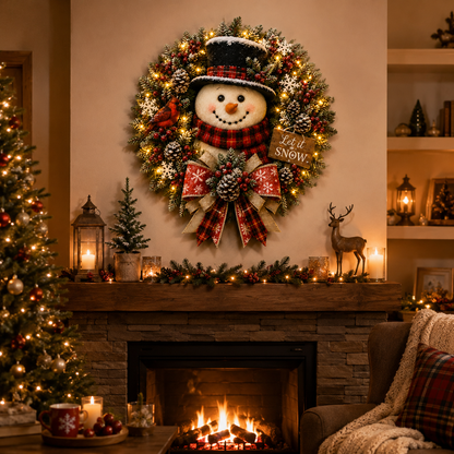 🔥Hot Sale 49% OFF-⛄ Snowman Glow Christmas Wreath