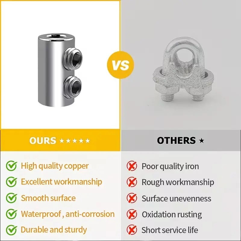 10Pcs Stainless Steel Wire Rope Clamps