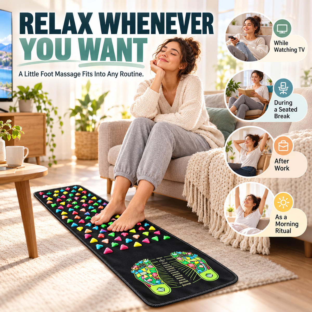 🦶 Acupressure Foot Massage Mat – A Relaxing At-Home Foot Reset