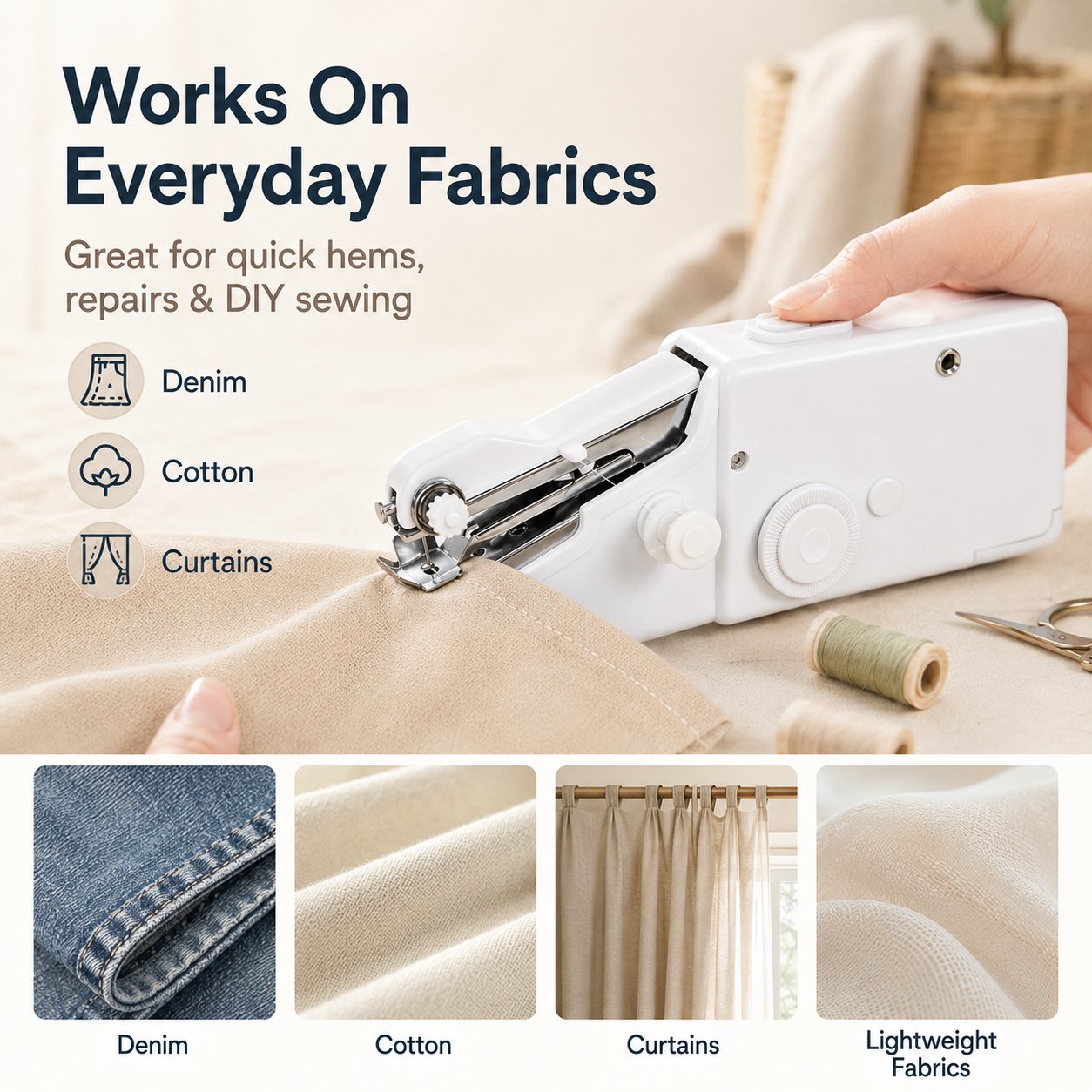 🧵 Portable Handheld Electric Sewing Machine – Quick Fabric Fixes Anywhere