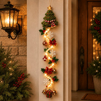 Light-Up Christmas Door Hanger – Warm Holiday Glow for Your Entryway