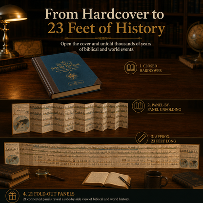 📜 6,000 Years of Biblical & World History — One Fold-Out Timeline
