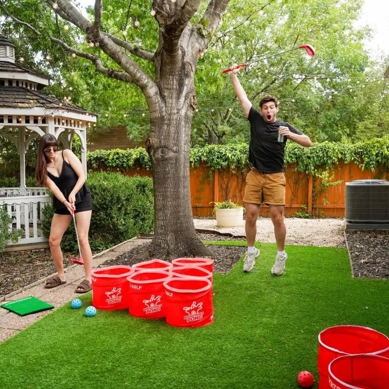PopPong Golf Game – Portable Golf Chipping Pong & Party Game Set