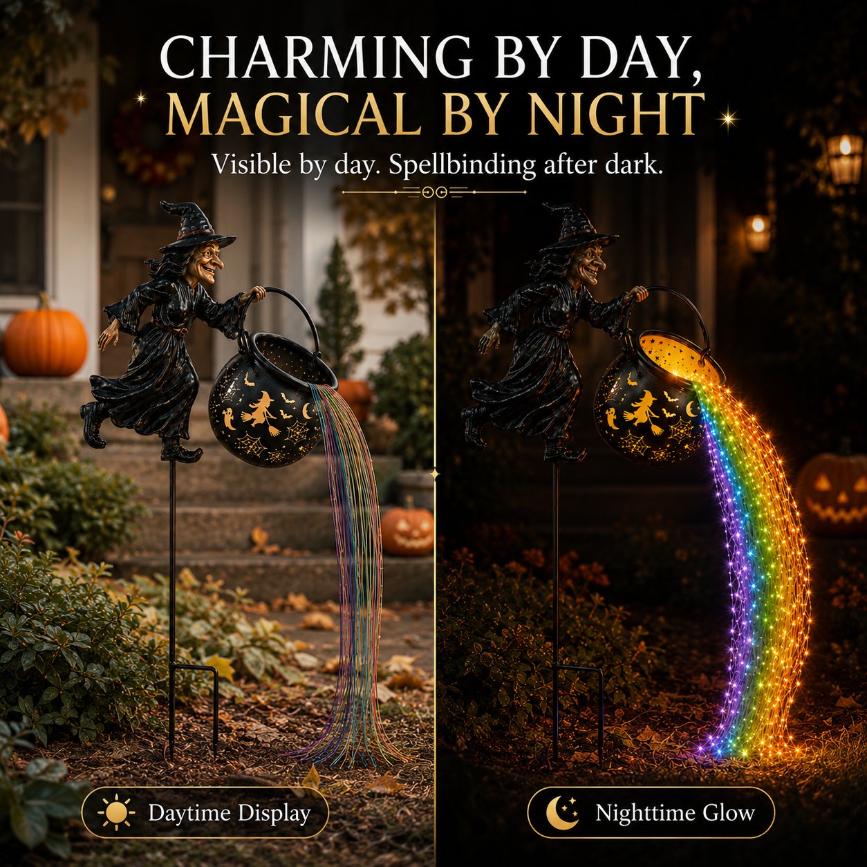 🎃 Halloween Early Bird Sale 🌈 Witch Potion Waterfall Garden Lamp