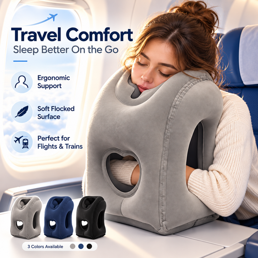 😴Inflatable Airplane Sleep Pillow – Sleep Better on Every Flight
