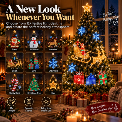 🎄 Smart Wrap-Around Christmas Tree Lights – 12+ App-Controlled Festive Designs