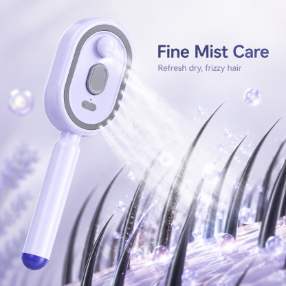 💆 3-in-1 Scalp Spray Massage Comb – Fine Mist Hair Brush with Red Light & Easy-Clean Design