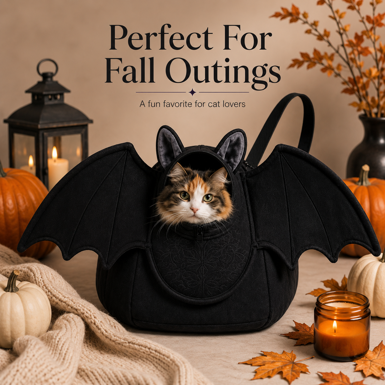 🦇 Batwing Cat Carrier Bag – Cozy, Stylish & Perfect for Every Cat 🐾