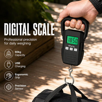50kg Digital Luggage Scale – Rechargeable Travel Weight Checker ✈️