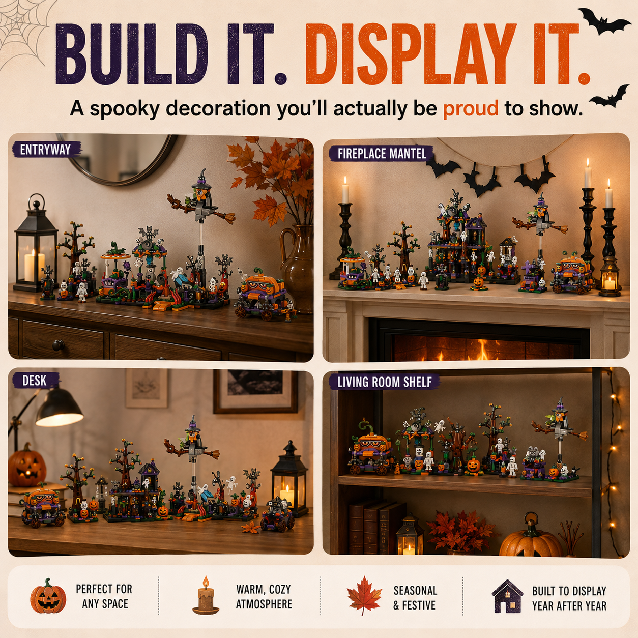 🎃31-Day Halloween Advent Calendar Building Block Set-One Door at a Time