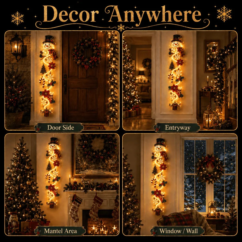 ⏳ Last Day 49% OFF – 🎄MerryCascade™ Glowing Christmas Door Hanger | 6 Festive Lighted Designs with Warm Glow, Dimensional Details & Space-Saving Vertical Décor ✨