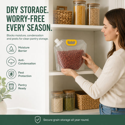 🌾 Reusable Airtight Grain Storage Bag – Seal, Carry & Pour With Ease