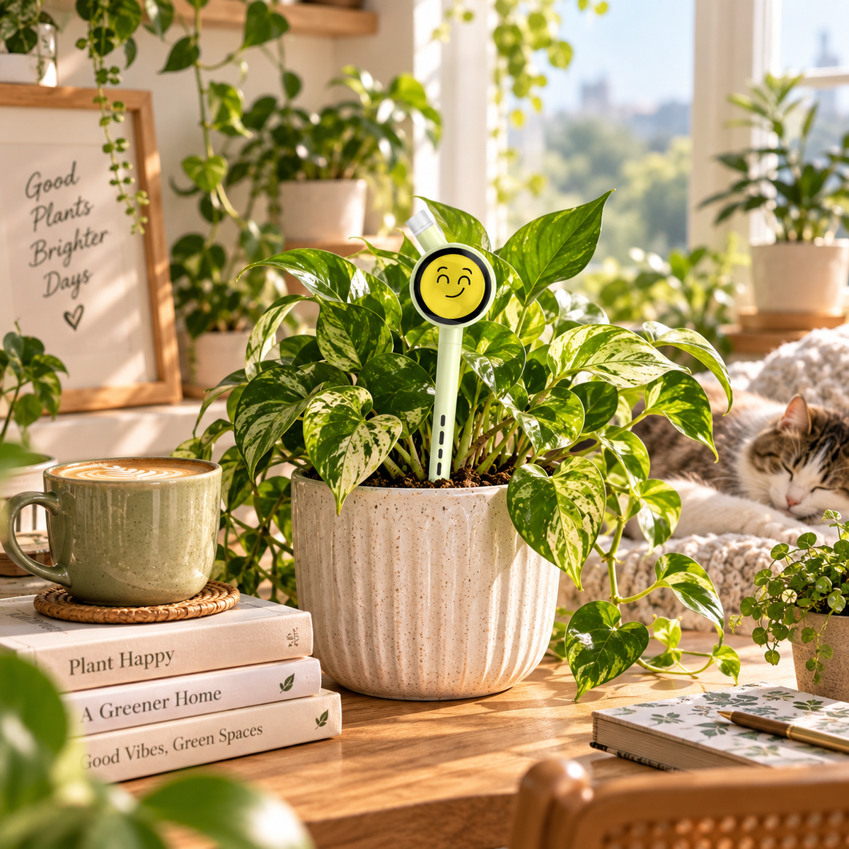 🌱 Smart Plant Care Sensor – 4-in-1 Emoji Plant Monitor