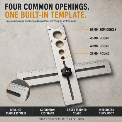 📐 Adjustable Tile Hole Positioning Ruler – Multi-Hole Measuring & Marking Tool, 40cm/60cm