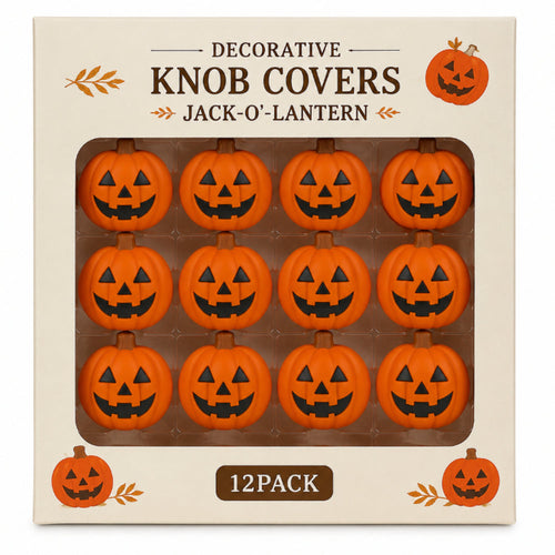 Holiday Decorative Knob Covers 🎃🍬 – Pumpkin & Peppermint Sets
