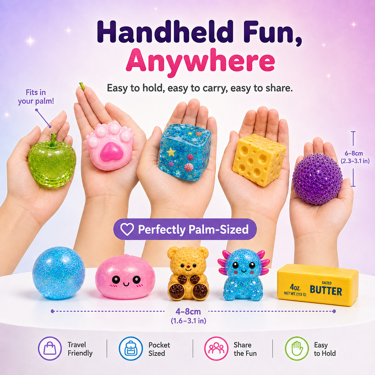 ✨ 10-Piece Mixed-Texture Squishy Set – Squeeze, Stretch & Discover the Fun!