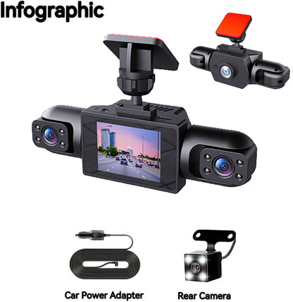 🚗 4-Channel Dash Cam – Multi-View Car Camera with Night Vision & G-Sensor