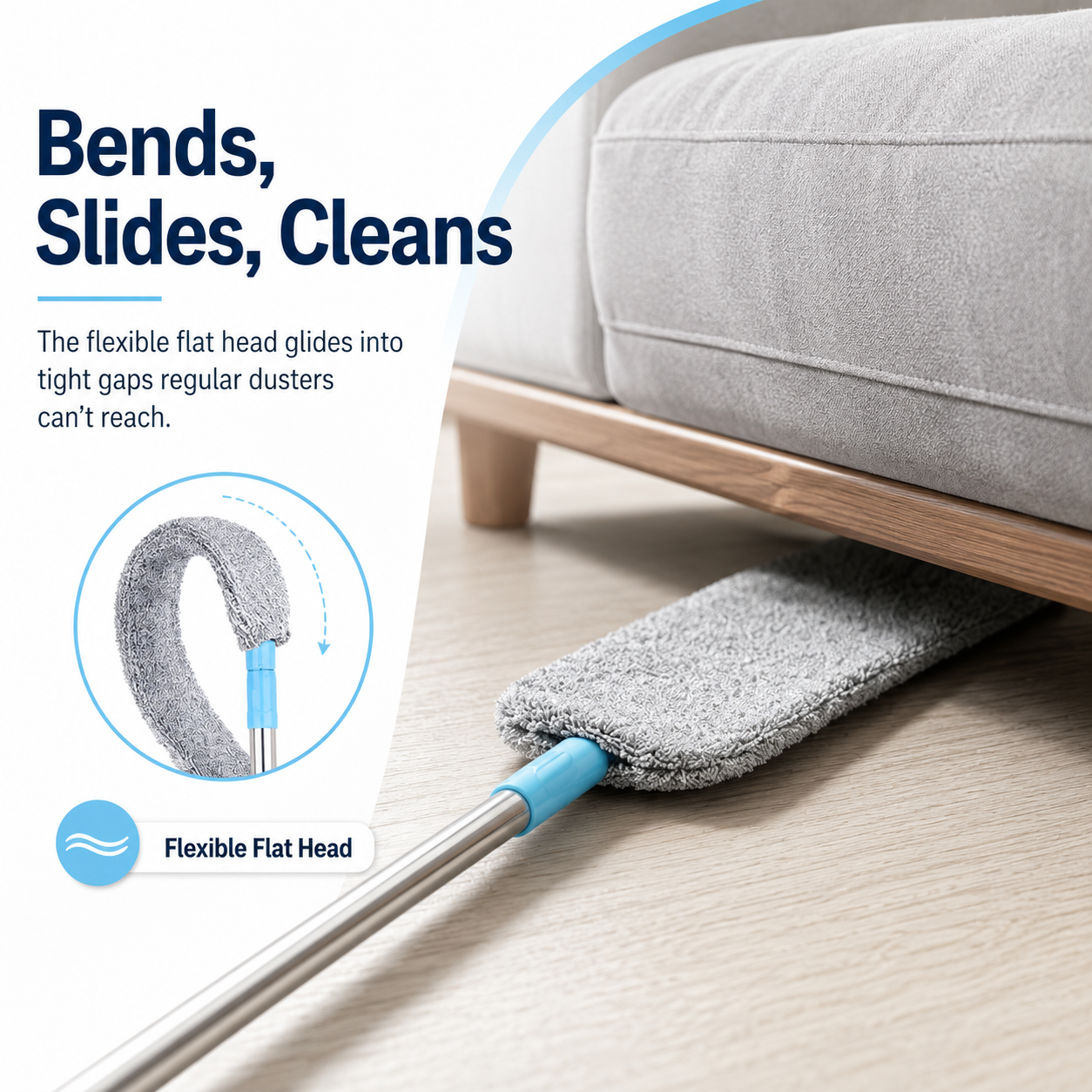 🧹 Flexible Retractable Gap Duster – Long-Reach Microfiber Cleaner for Under Beds & Appliances