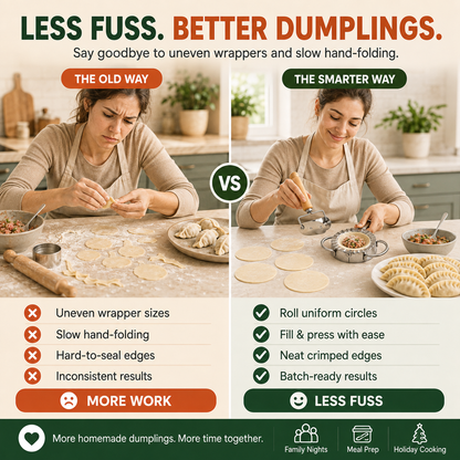 🥟 Steel DumStainless pling Maker & Dough Cutter Set – Roll, Fill, Press & Seal with Ease