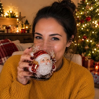 ✨Magical Christmas 3D Glass Cup Collection – Santa, Reindeer, Snowman & Christmas Tree